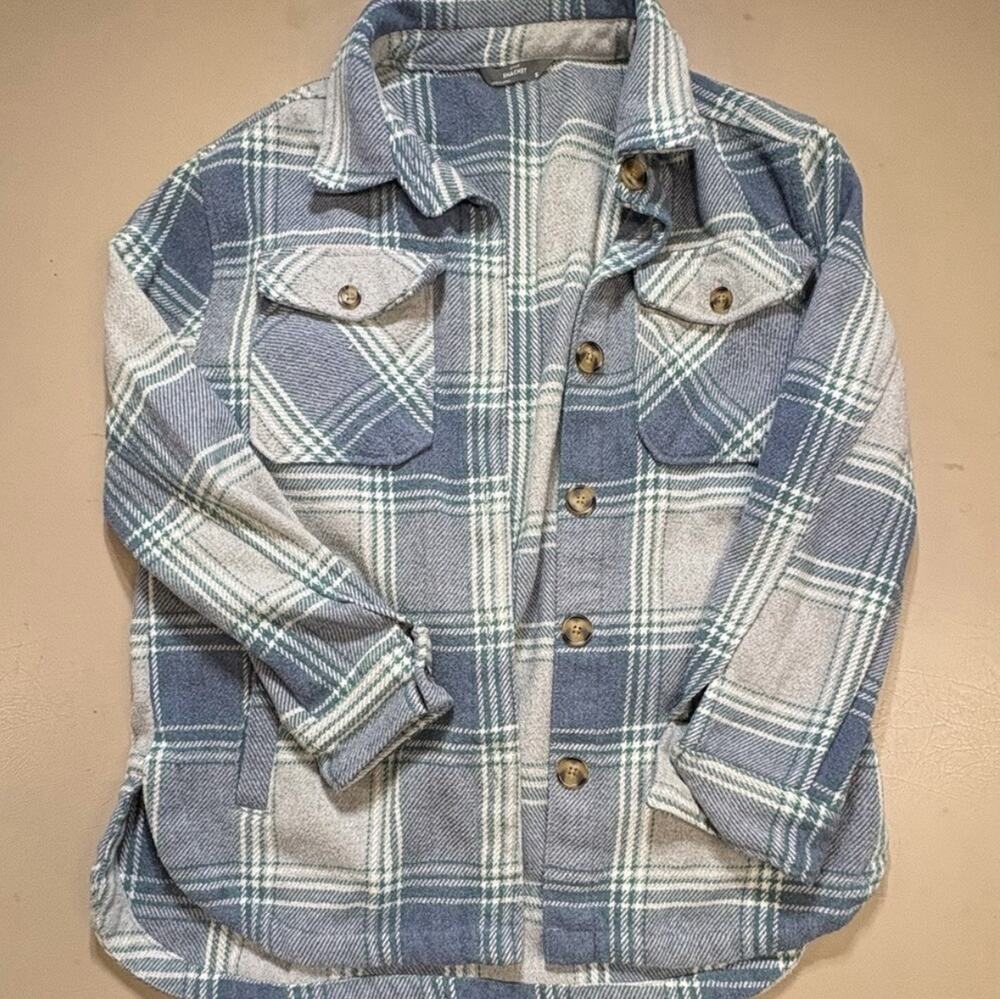 Member's Mark Relaxed Fit Women's Shacket Light Blue Plaid Size Small